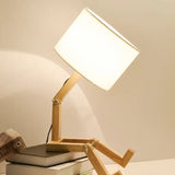 RutanFlex Wooden Table Lamp with Integrated Book Holder - Stylish & Functional Lighting for Home & Office