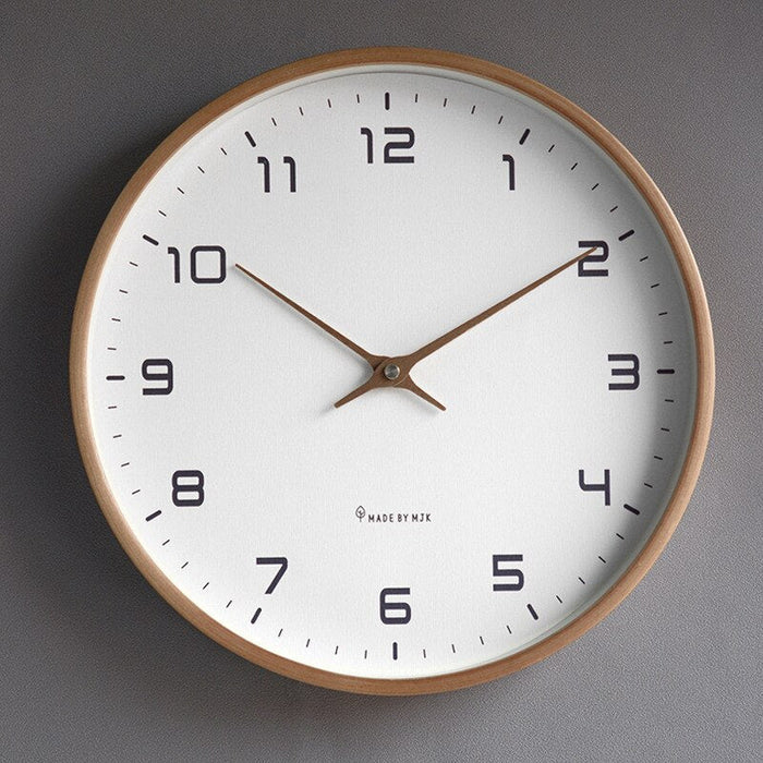 NordicTimber Wooden Wall Clock - Elegant Scandinavian Design for Home Decor