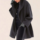 Wool Ladies' Coat with Wide Collar - Mila