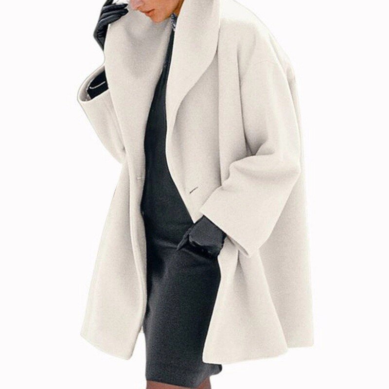 Wool Ladies' Coat with Wide Collar - Mila