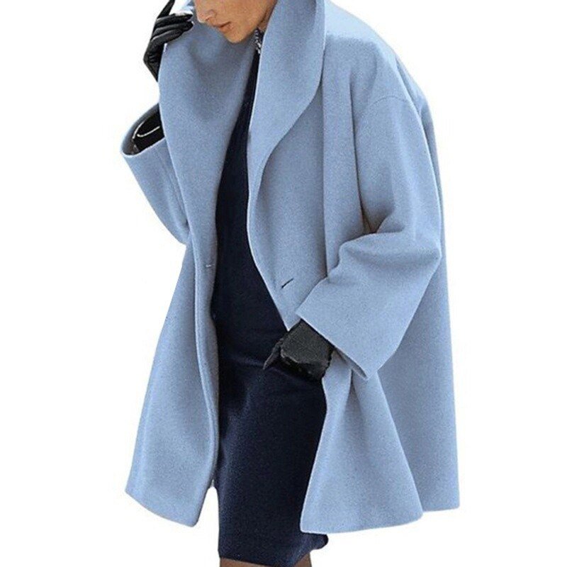 Wool Ladies' Coat with Wide Collar - Mila