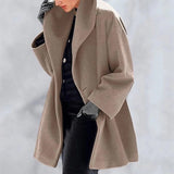 Wool Ladies' Coat with Wide Collar - Mila