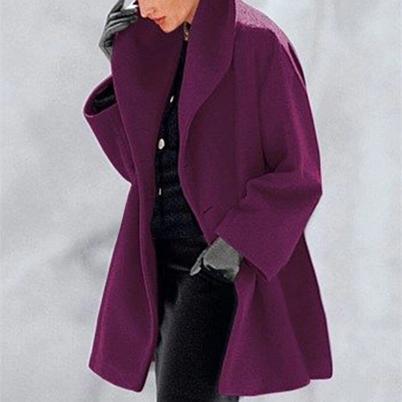 Wool Ladies' Coat with Wide Collar - Mila