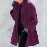 Wool Ladies' Coat with Wide Collar - Mila