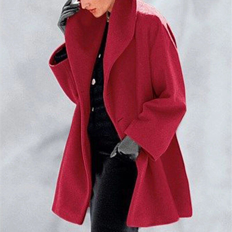 Wool Ladies' Coat with Wide Collar - Mila