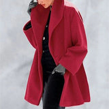 Wool Ladies' Coat with Wide Collar - Mila