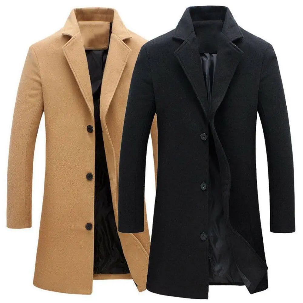 Wool Men's Coat for Autumn and Winter - Tomas