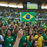 World Cup Brazil Flag Hand Waving Mini Party