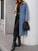 Worn Cropped Blue Denim Jacket - Sofia