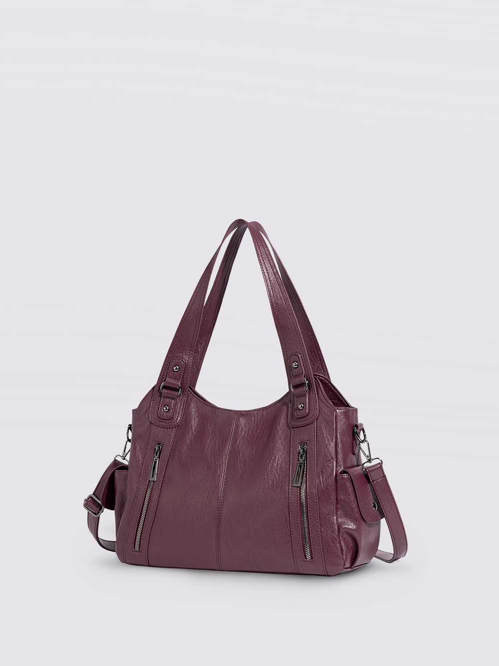 Stylische Handtasche mit Reißverschlusstaschen & Abnehmbarem Trageriemen – Ideal für Alltag & Reisen