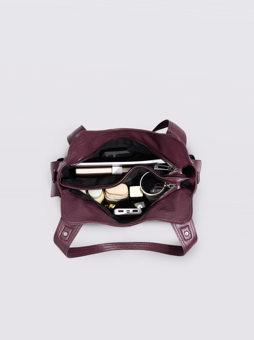 Stylische Handtasche mit Reißverschlusstaschen & Abnehmbarem Trageriemen – Ideal für Alltag & Reisen