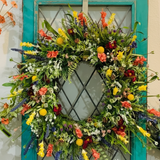 Wreath Front Door Spring Floral Seasonal Decor