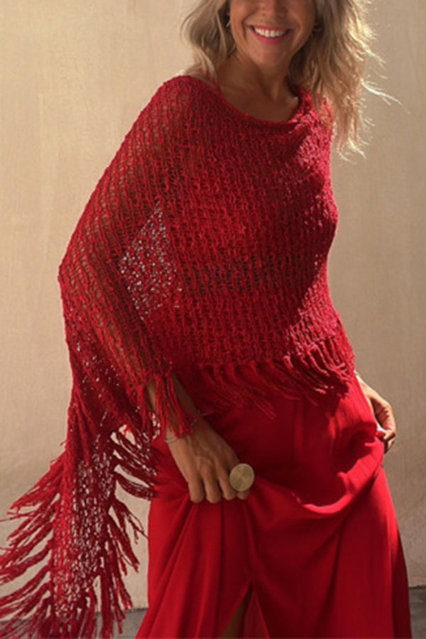 Wynne Tasseled Cut-Out Cover-Up Sweater for Women | Stylish Beachwear & Resort Wear