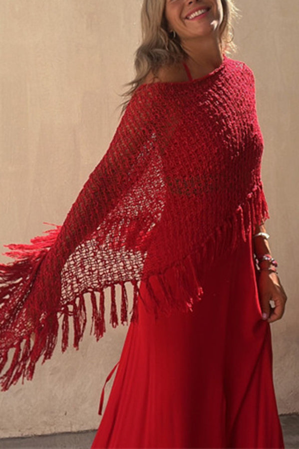 Wynne Tasseled Cut-Out Cover-Up Sweater for Women | Stylish Beachwear & Resort Wear