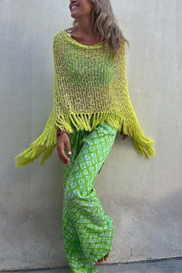 Wynne Tasseled Cut-Out Cover-Up Sweater for Women | Stylish Beachwear & Resort Wear