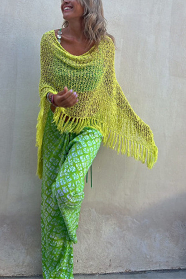 Wynne Tasseled Cut-Out Cover-Up Sweater for Women | Stylish Beachwear & Resort Wear