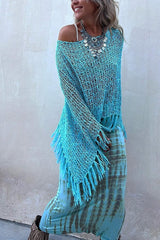 Wynne Tasseled Cut-Out Cover-Up Sweater for Women | Stylish Beachwear & Resort Wear
