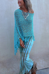 Wynne Tasseled Cut-Out Cover-Up Sweater for Women | Stylish Beachwear & Resort Wear