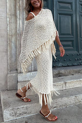 Wynne Tasseled Cut-Out Cover-Up Sweater for Women | Stylish Beachwear & Resort Wear