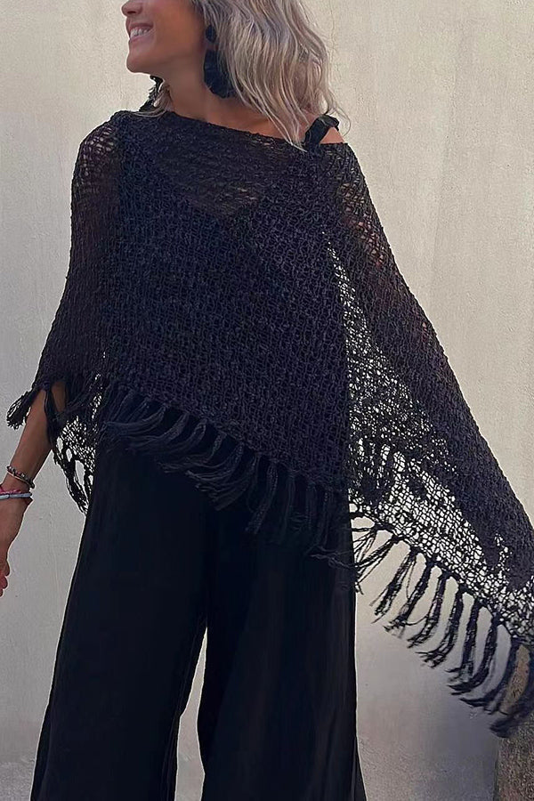 Wynne Tasseled Cut-Out Cover-Up Sweater for Women | Stylish Beachwear & Resort Wear