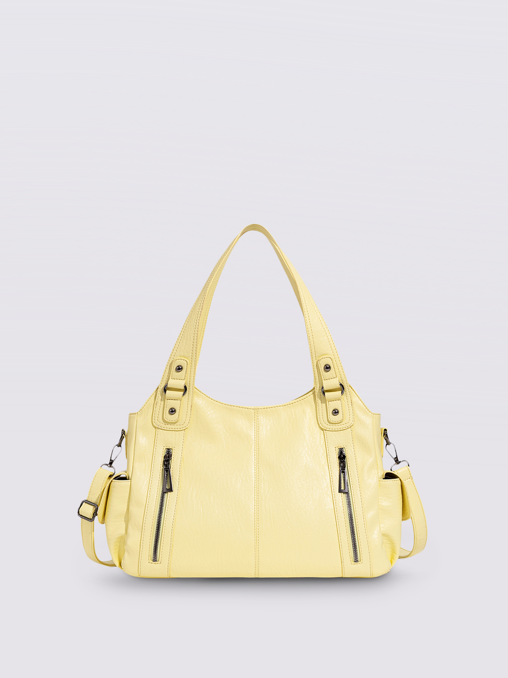 Stylische Handtasche mit Reißverschlusstaschen & Abnehmbarem Trageriemen – Ideal für Alltag & Reisen