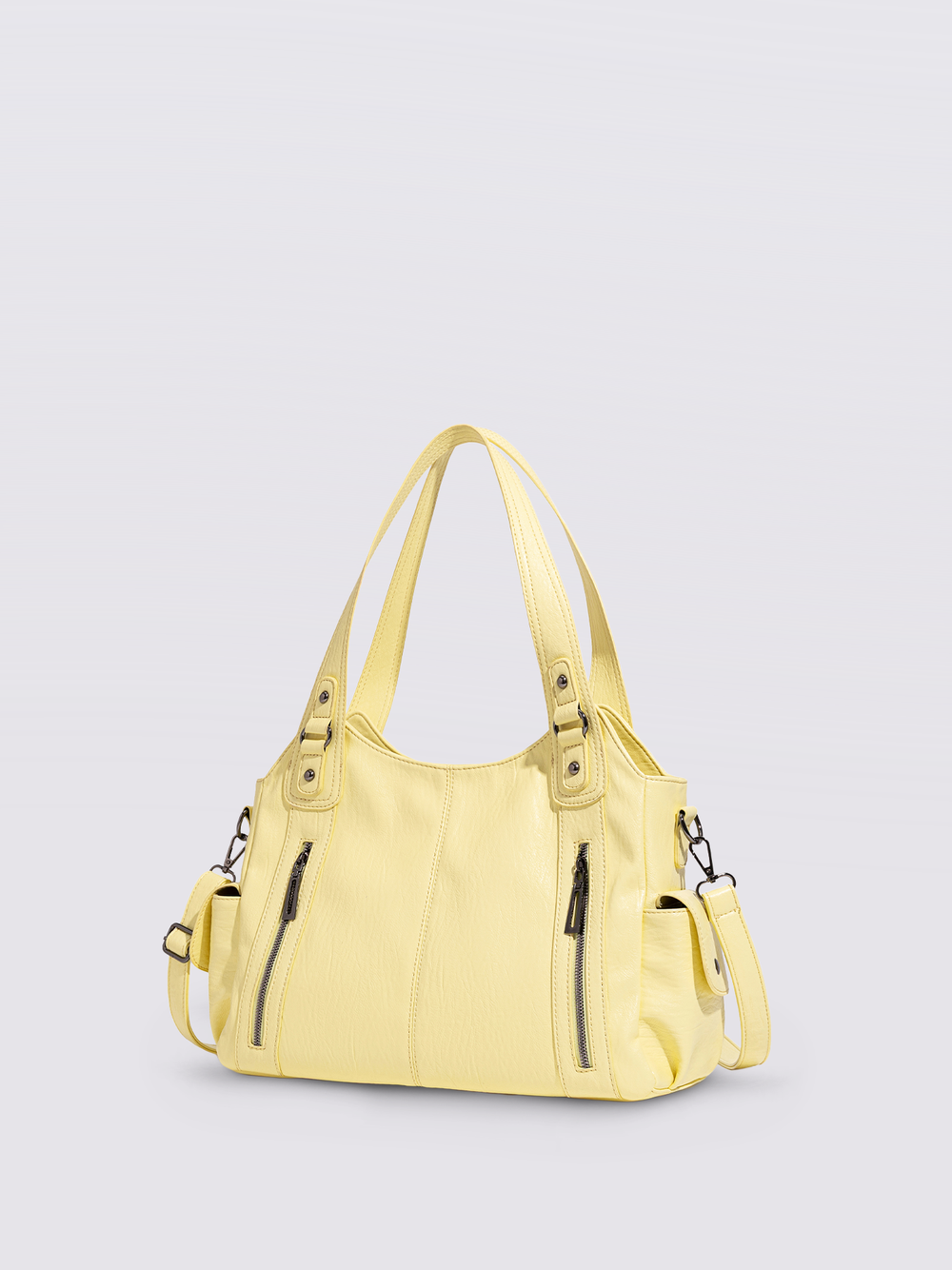 Stylische Handtasche mit Reißverschlusstaschen & Abnehmbarem Trageriemen – Ideal für Alltag & Reisen