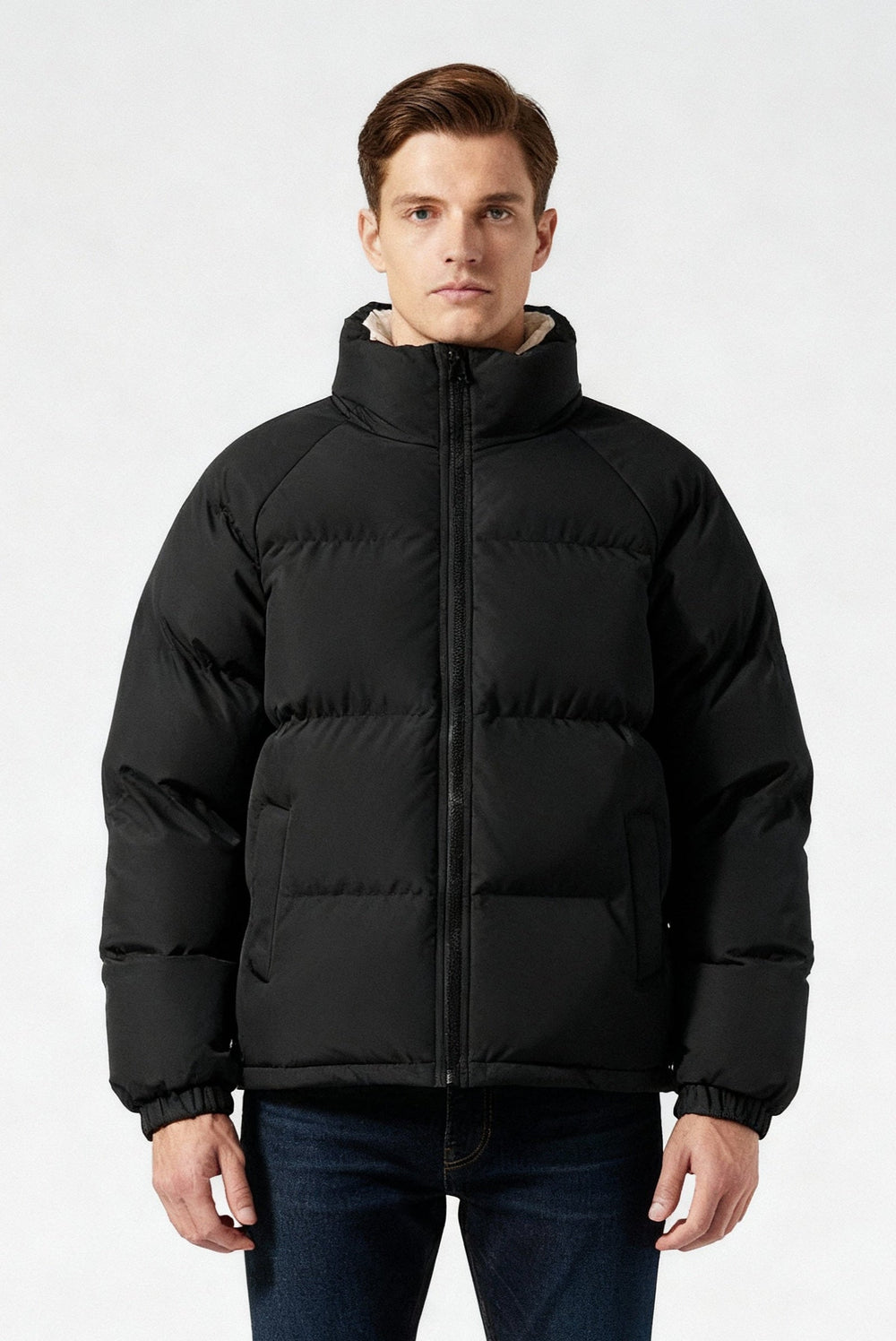Men's quilted puffer jacket, view 1