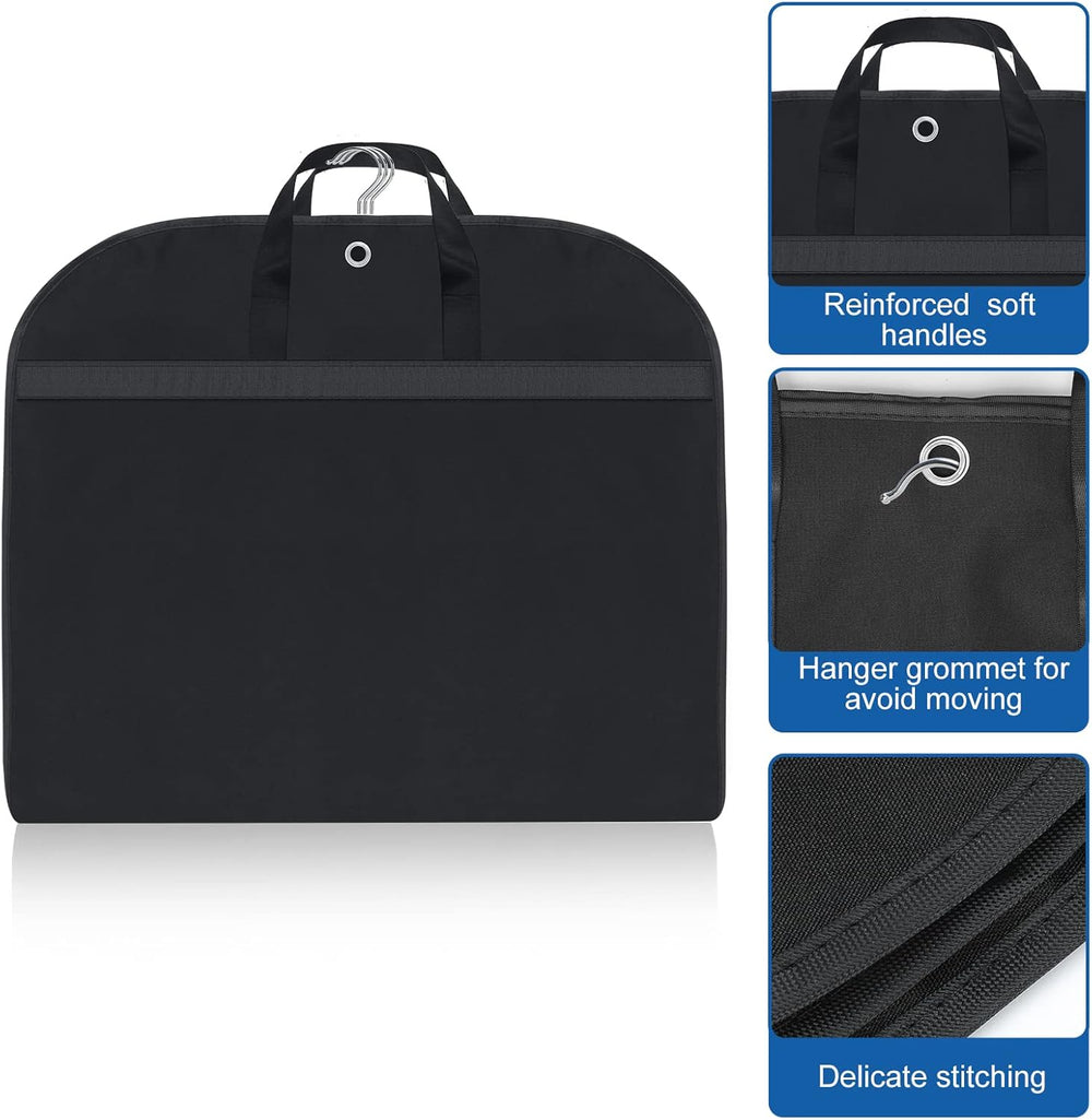 Waterproof Oxford Suit Garment Bag – 2-Pack with Gusset & Pockets for Easy Storage & Travel