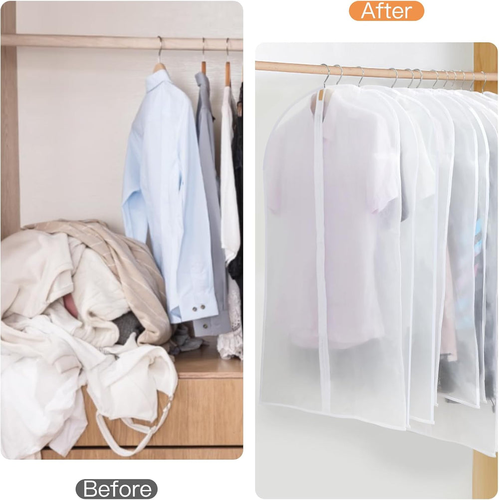 24-Pack PEVA Garment Cover Set – Durable Hanging Garment Bags in 3 Sizes for Clothing Protection and Storage