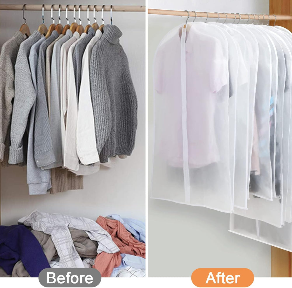 24-Pack PEVA Garment Cover Set – Durable Hanging Garment Bags in 3 Sizes for Clothing Protection and Storage