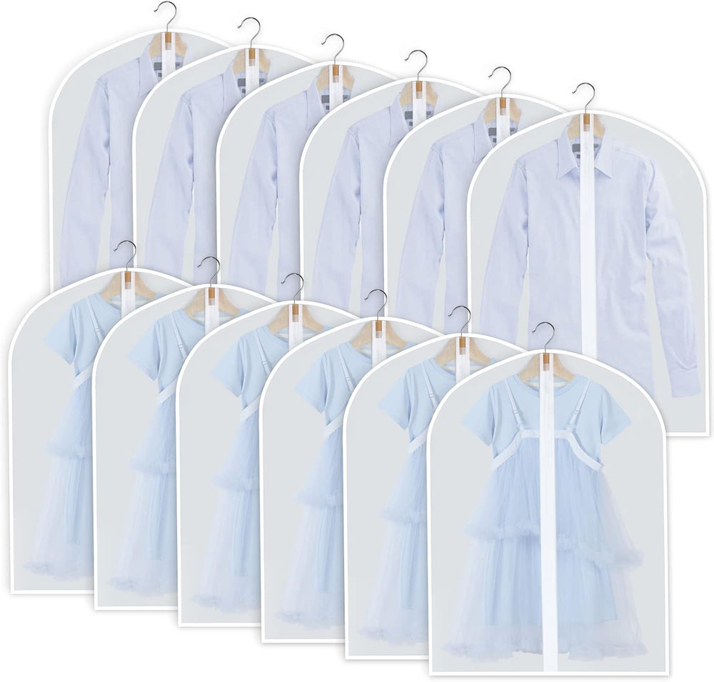 24-Pack PEVA Garment Cover Set – Durable Hanging Garment Bags in 3 Sizes for Clothing Protection and Storage