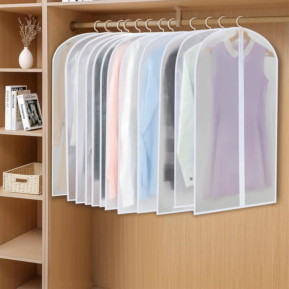 24-Pack PEVA Garment Cover Set – Durable Hanging Garment Bags in 3 Sizes for Clothing Protection and Storage