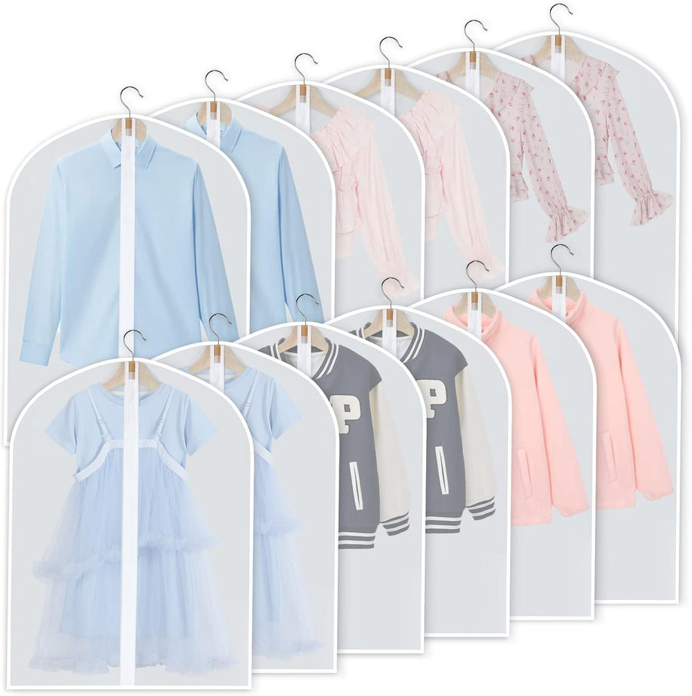 24-Pack PEVA Garment Cover Set – Durable Hanging Garment Bags in 3 Sizes for Clothing Protection and Storage