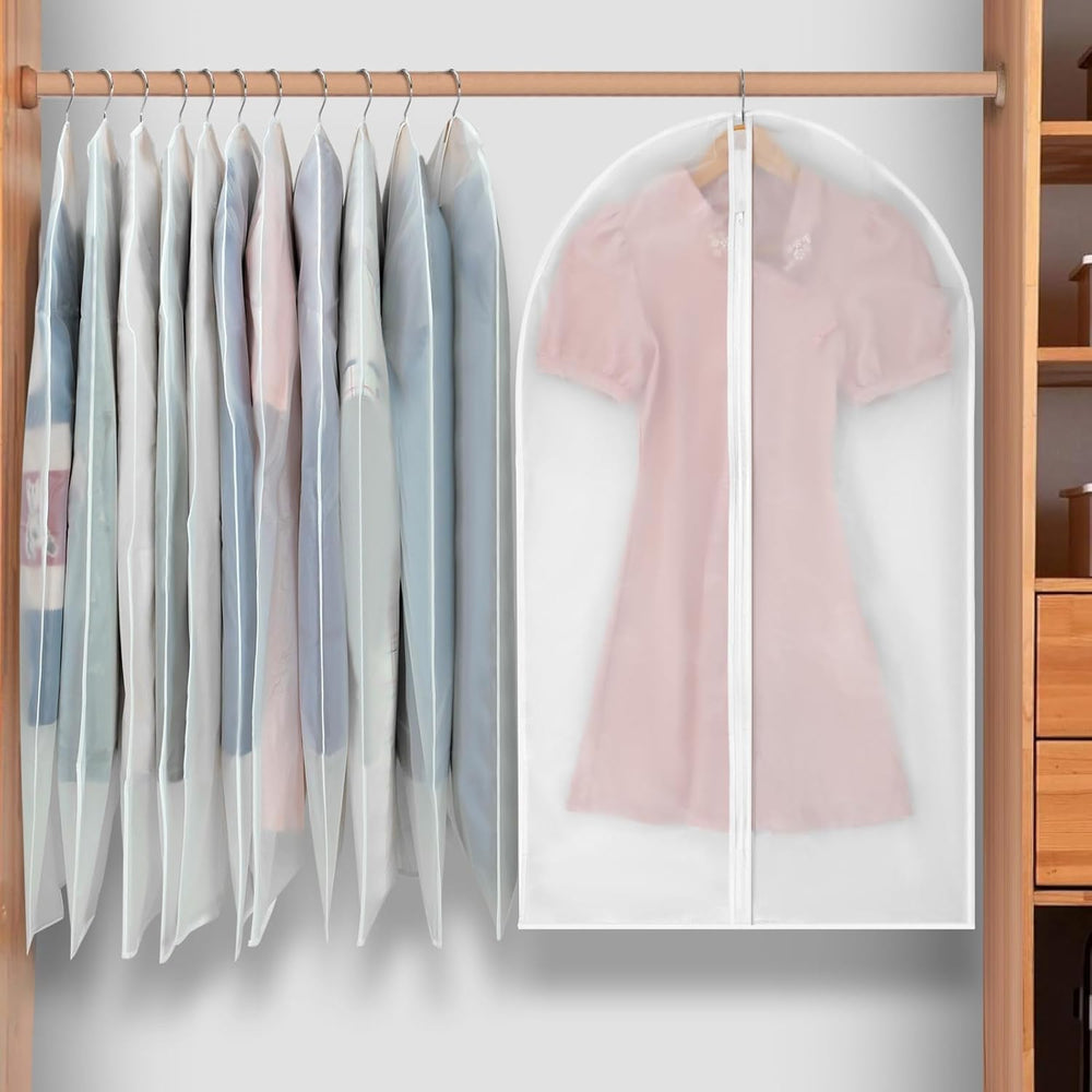 24-Pack PEVA Garment Cover Set – Durable Hanging Garment Bags in 3 Sizes for Clothing Protection and Storage