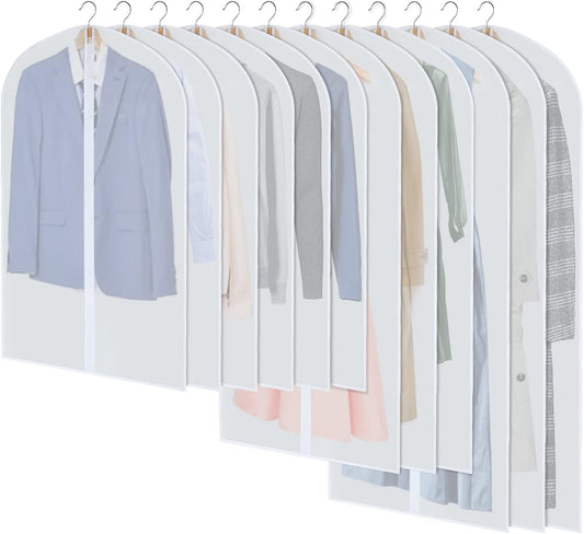 24-Pack PEVA Garment Cover Set – Durable Hanging Garment Bags in 3 Sizes for Clothing Protection and Storage