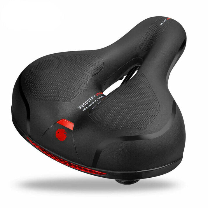 Ergonomic Bike Saddle – Padded, Water-Repellent & Reflective Strip for Universal Seatposts