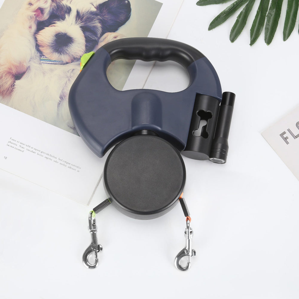 Optimized Product Title: "Doppelte Einziehbare Hundeleine mit LED-Taschenlampe – Ideal für gleichzeitiges Führen von zwei Hunden" 

This title includes relevant keywords while maintaining clarity and appeal for potential buyers.
