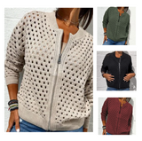 Zipper cardigan with airy structure – Fenja