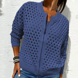 Zipper cardigan with airy structure – Fenja
