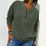 Zipper cardigan with airy structure – Fenja