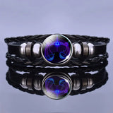 Astrology Charm Leather Bracelet - Adjustable Zodiac Sign Jewelry for Personalized Style