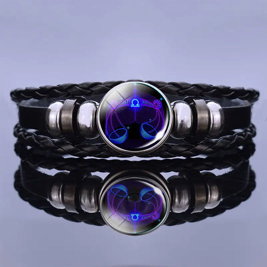 Astrology Charm Leather Bracelet